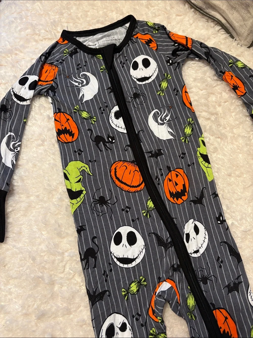 Little Sleepies Nightmare Before Christmas Jack 12-18M Zippy Never Worn